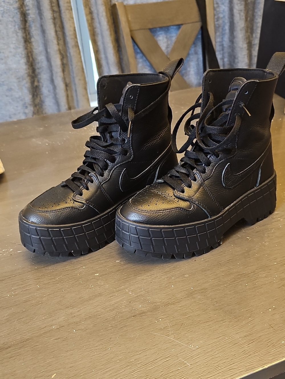 Nike Air Jordan Black Platform Lace-Up Women's Boots